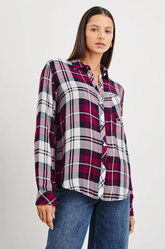 Rails Tops Women HUNTER SHIRT Lychee Navy White