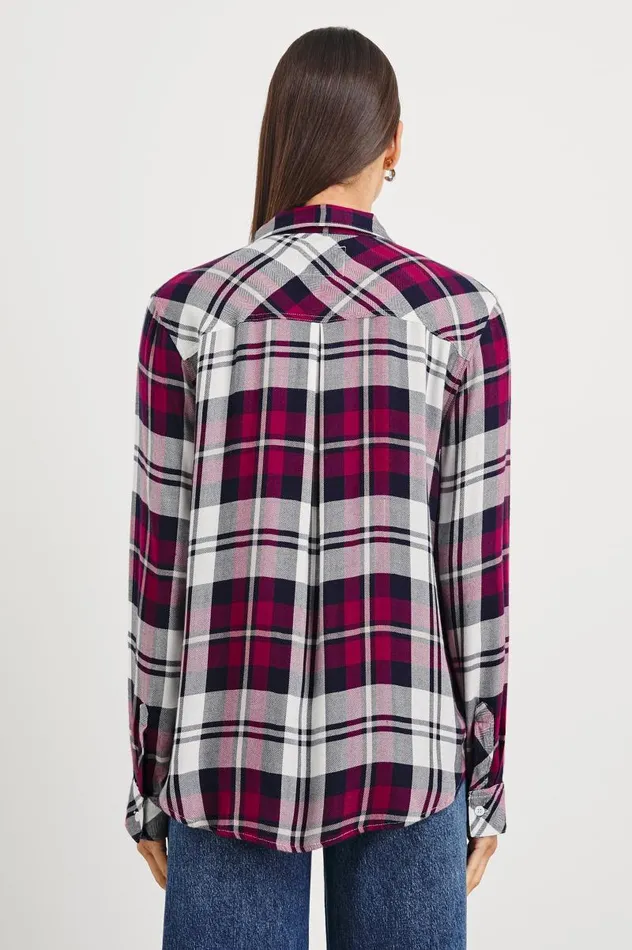 Rails Tops Women HUNTER SHIRT Lychee Navy White