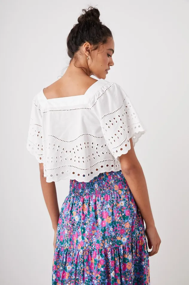 Rails Tops Women KIT TOP White Eyelet Embroidery