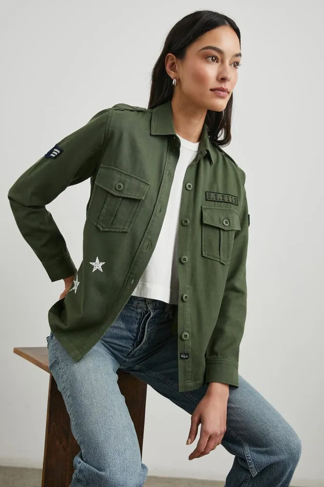 Rails Tops Women LOREN SHIRT JACKET Military Olive