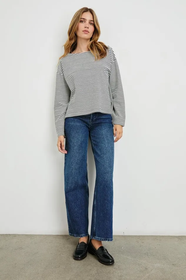 Rails Tops Women MACY TOP Ivory Navy Micro Stripe