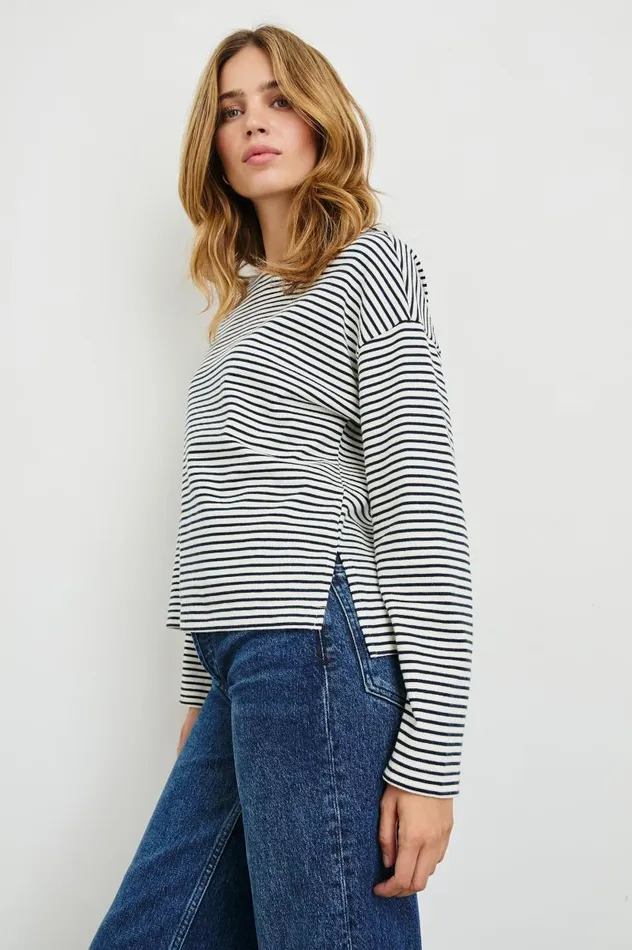 Rails Tops Women MACY TOP Ivory Navy Micro Stripe