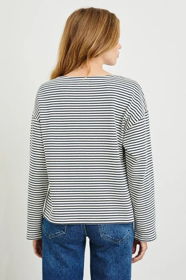 Rails Tops Women MACY TOP Ivory Navy Micro Stripe