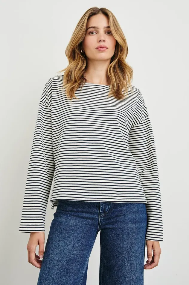 Rails Tops Women MACY TOP Ivory Navy Micro Stripe