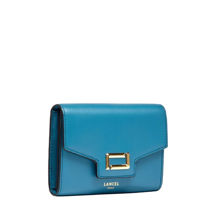 Rectangular Flap Compact Wallet Wave Blue Women Lancel Purse Rectangular Flap Compact Wallet Wave Blue Women Lancel Purse