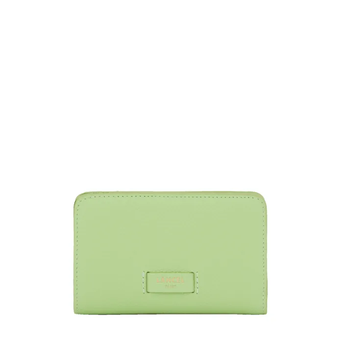 Rectangular Zip Compact Wallet Apple Green Women Lancel Purse