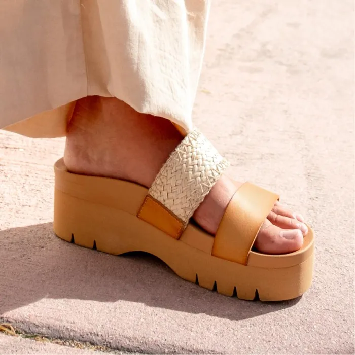 Reef Sandals Women Cushion Vista Higher Natural Raffia