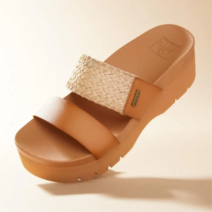Reef Sandals Women Cushion Vista Higher Natural Raffia
