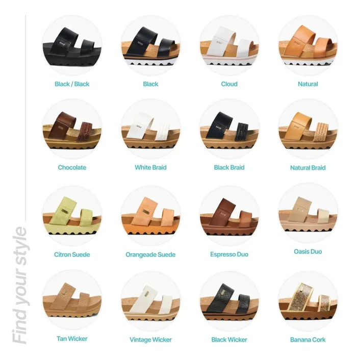 Reef Slides Women Cushion Vista Hi Frosty Cork