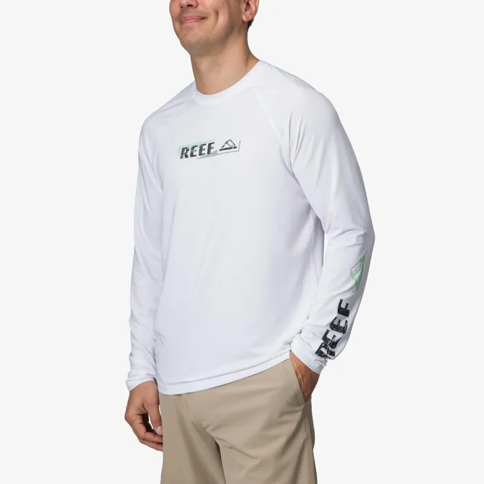 Reef TShirts and Shirts Men Kean Long Sleeve Surf Shirt Upf 50 Bright White Reef TShirts and Shirts Men Kean Long Sleeve Surf Shirt Upf 50 Bright White