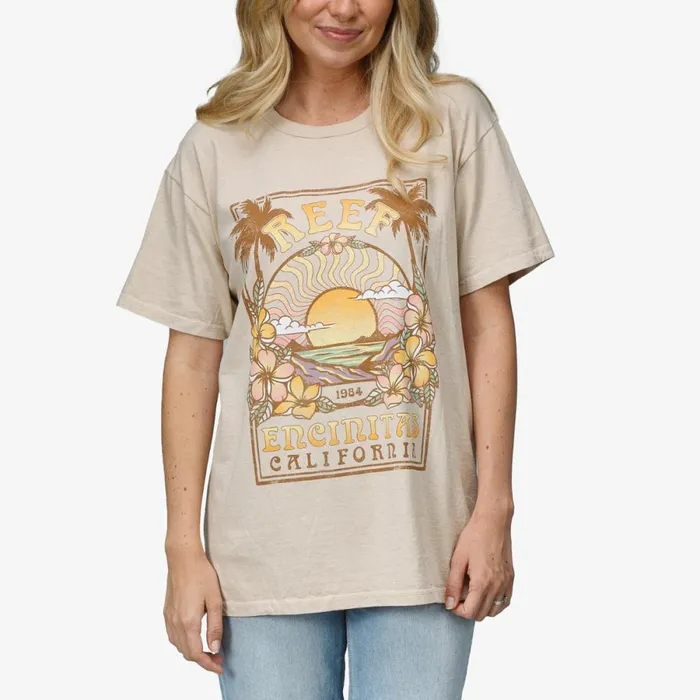 Reef TShirts Tanks and Dresses Women Boyfriend Tee Camel