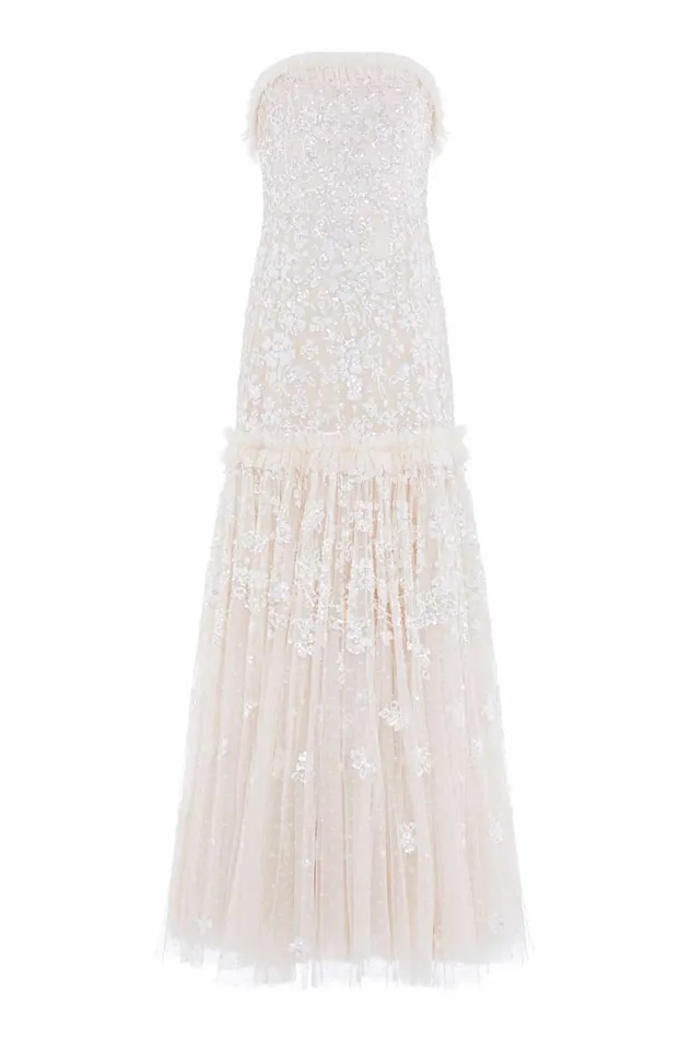 Regal Rose Gloss Strapless Gown Champagne Women Needle and Thread Dresses