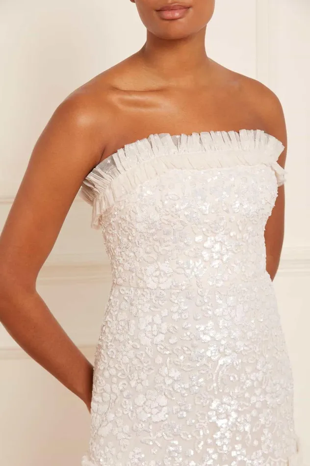 Regal Rose Gloss Strapless Gown Champagne Women Needle and Thread Dresses