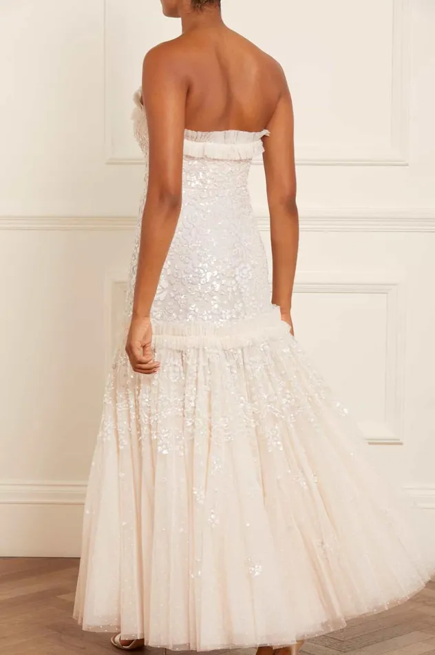 Regal Rose Gloss Strapless Gown Champagne Women Needle and Thread Dresses