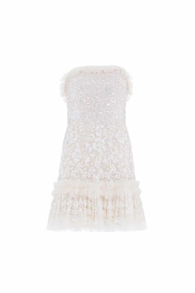 Regal Rose Gloss Strapless Micro Mini Dress Champagne Women Needle and Thread Dresses