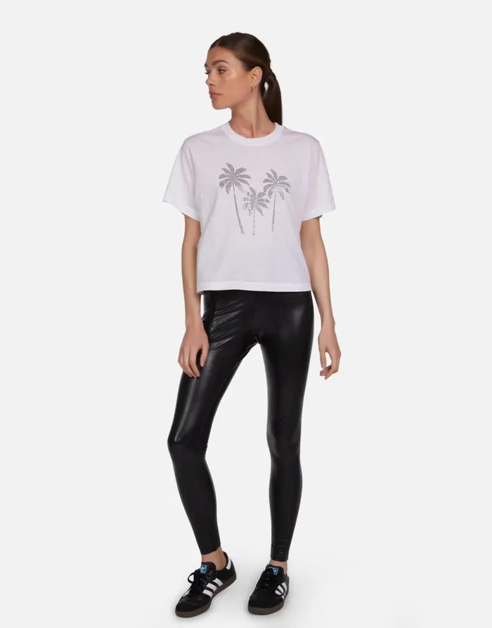 Rue Crystal Palm Trees White Women039s Lauren Moshi Short Sleeve
