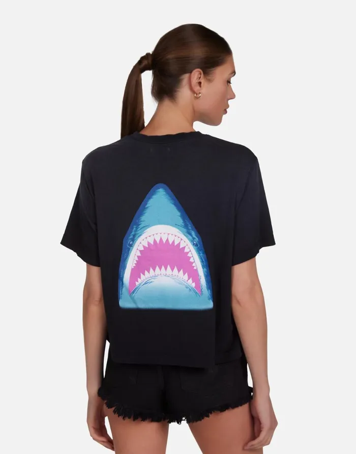 Rue Tropical Shark Jet Black Ombre Women039s Lauren Moshi Short Sleeve