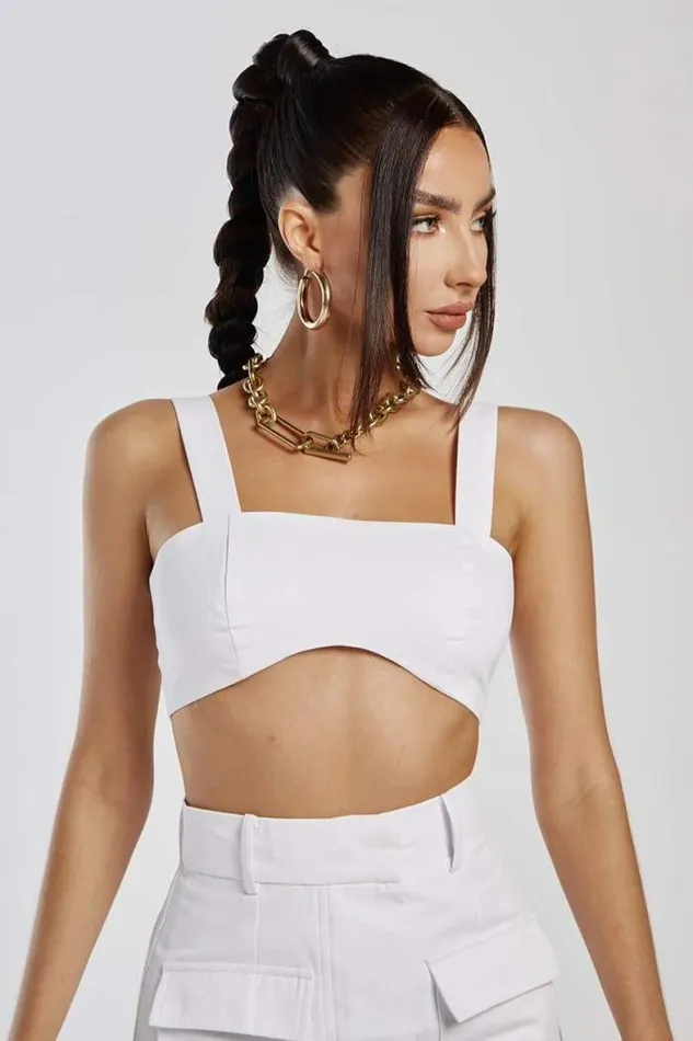 Runaway The Label Crops Shop Karisma Top 8211 White