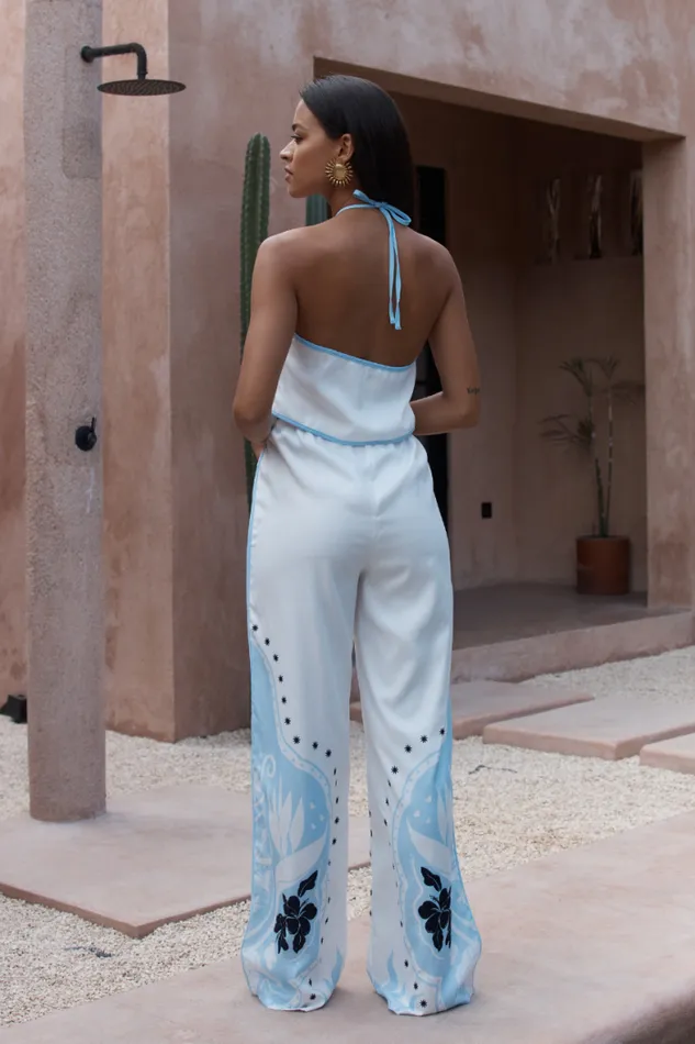 Runaway The Label Crops Shop WESTERN TOP 8211 WHITEBLUE