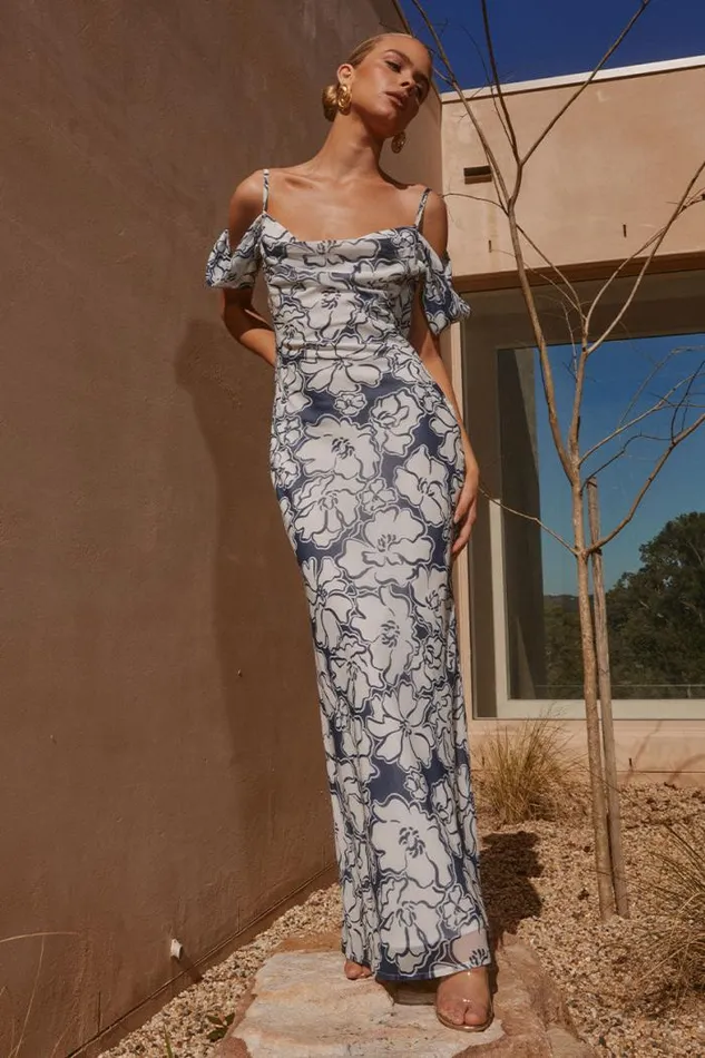 Runaway The Label Maxi Shop KELANI MAXI DRESS 8211 NAVY FLORAL