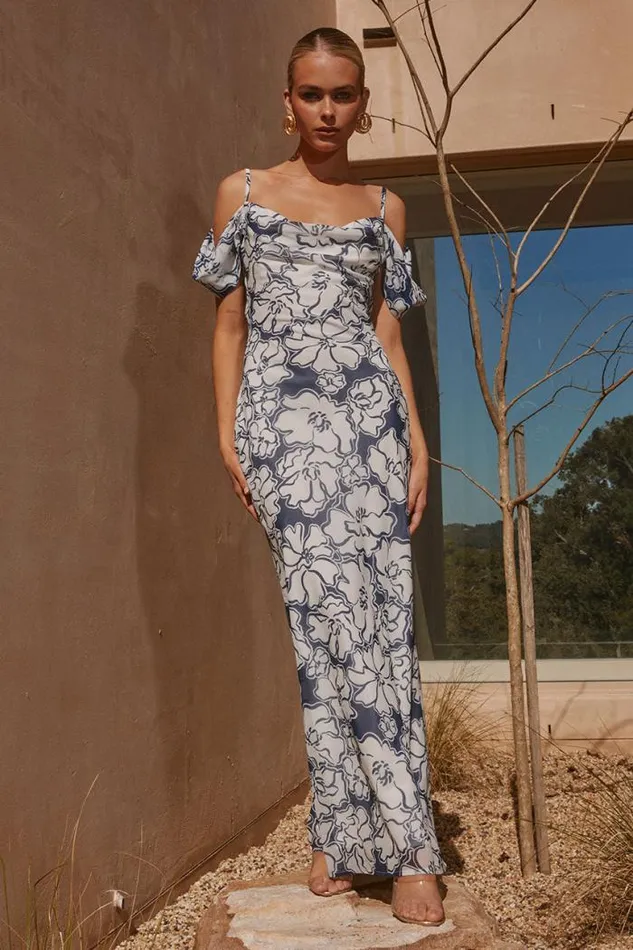 Runaway The Label Maxi Shop KELANI MAXI DRESS 8211 NAVY FLORAL