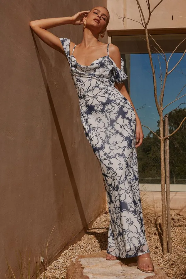 Runaway The Label Maxi Shop KELANI MAXI DRESS 8211 NAVY FLORAL