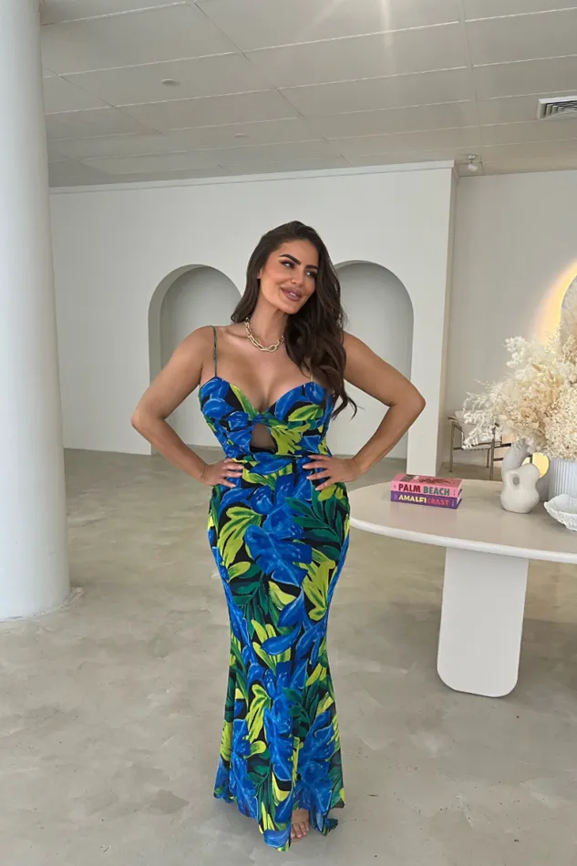 Runaway The Label Maxi Shop MARLINI MAXI DRESS 8211 BLUE FLORAL