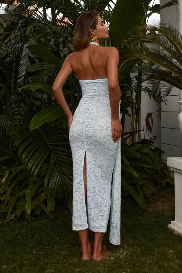 Runaway The Label Midi Shop AZEALIA LONG MIDI DRESS 8211 SKY BLUE