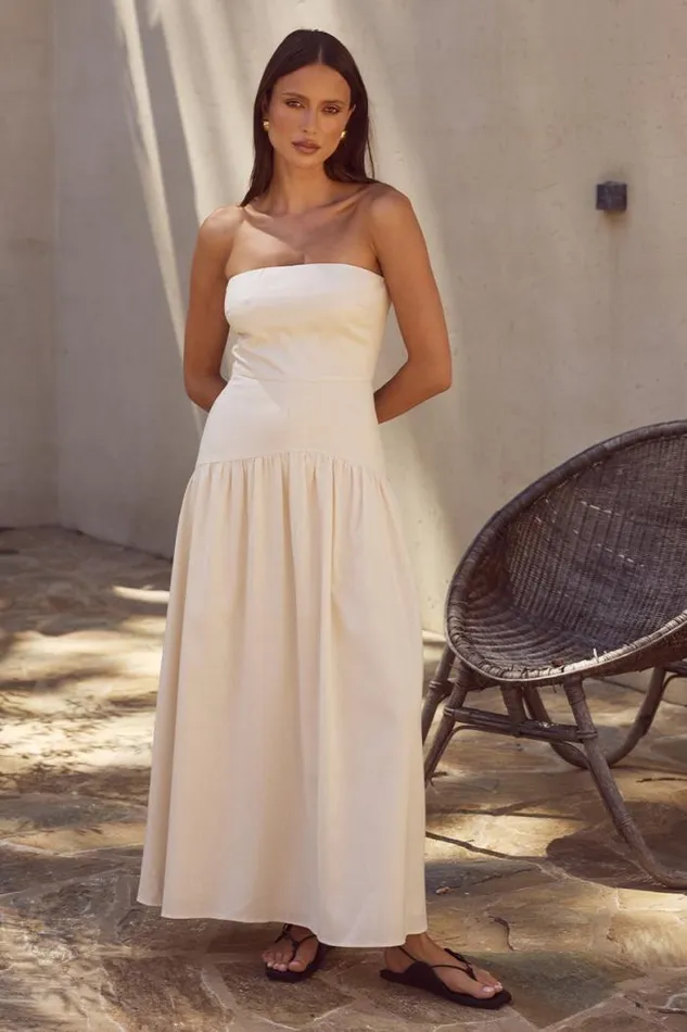 Runaway The Label Midi Shop DANICA MIDI DRESS 8211 LATTE