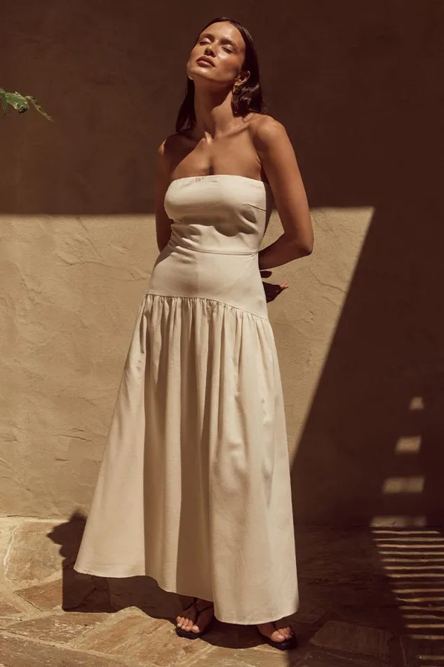 Runaway The Label Midi Shop DANICA MIDI DRESS 8211 LATTE