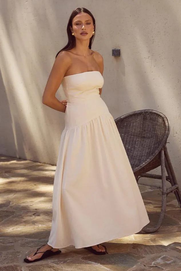 Runaway The Label Midi Shop DANICA MIDI DRESS 8211 LATTE