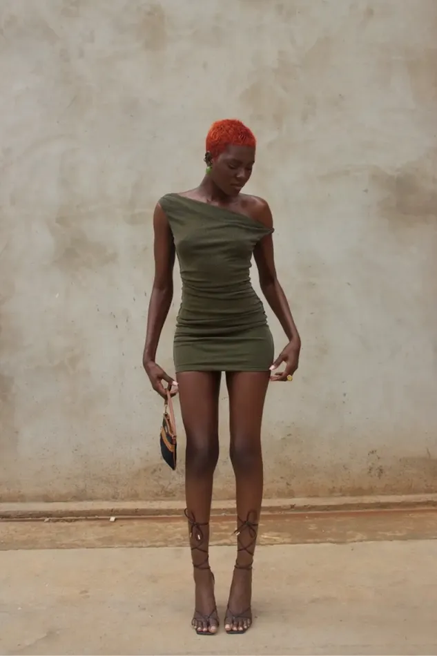 Runaway The Label Mini Shop CHYNA DRESS 8211 OLIVE Runaway The Label Mini Shop CHYNA DRESS 8211 OLIVE