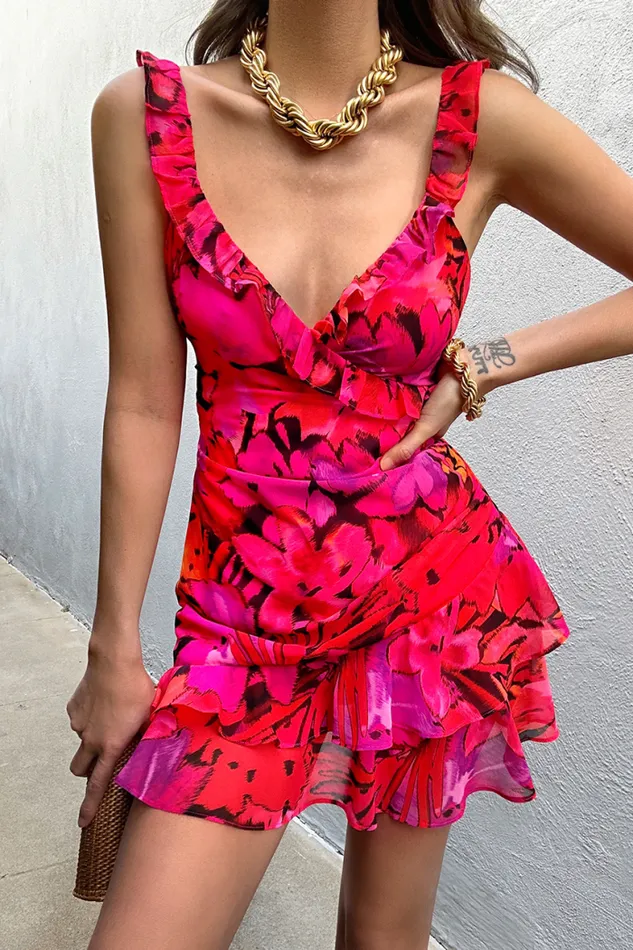 Runaway The Label Mini Shop ROMELLY MINI DRESS 8211 PINK FLORAL