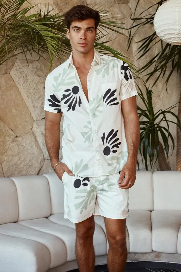 Runaway The Label Sets Menswear PARADISO SHIRT 8211 WHITE FLORAL