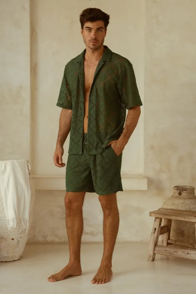 Runaway The Label Sets Menswear TULUM SHIRT 8211 OLIVE