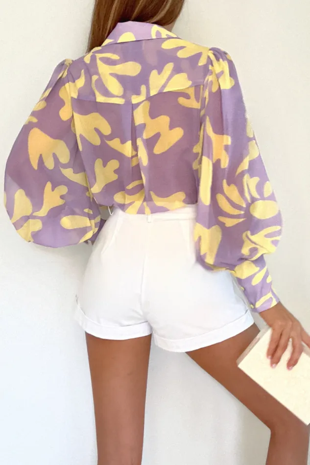 Runaway The Label Shirts and Blouses Shop FLEETWOOD BLOUSE 8211 LILAC BOTANICA