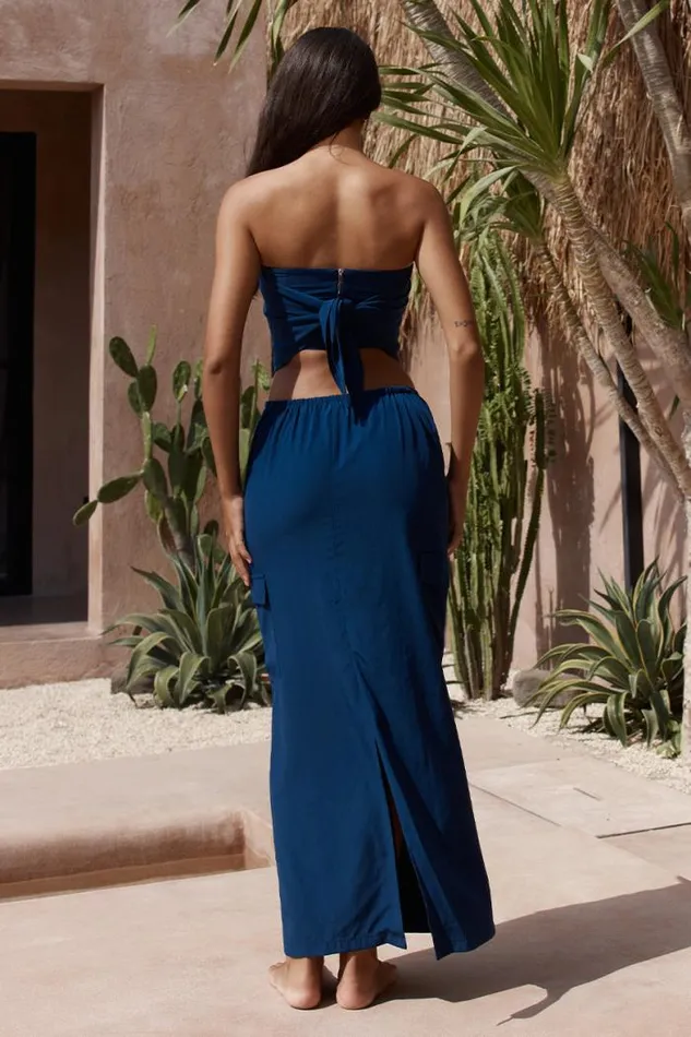 Runaway The Label Skirts Shop PICILO LONG MIDI SKIRT 8211 NAVY
