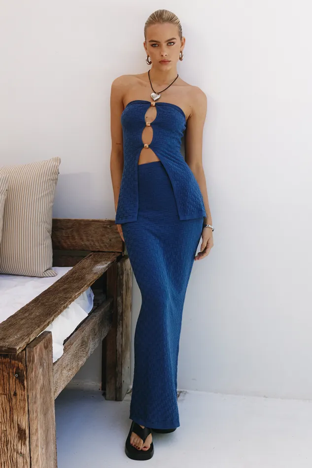 Runaway The Label Skirts Shop TAYA MAXI SKIRT 8211 NAVY