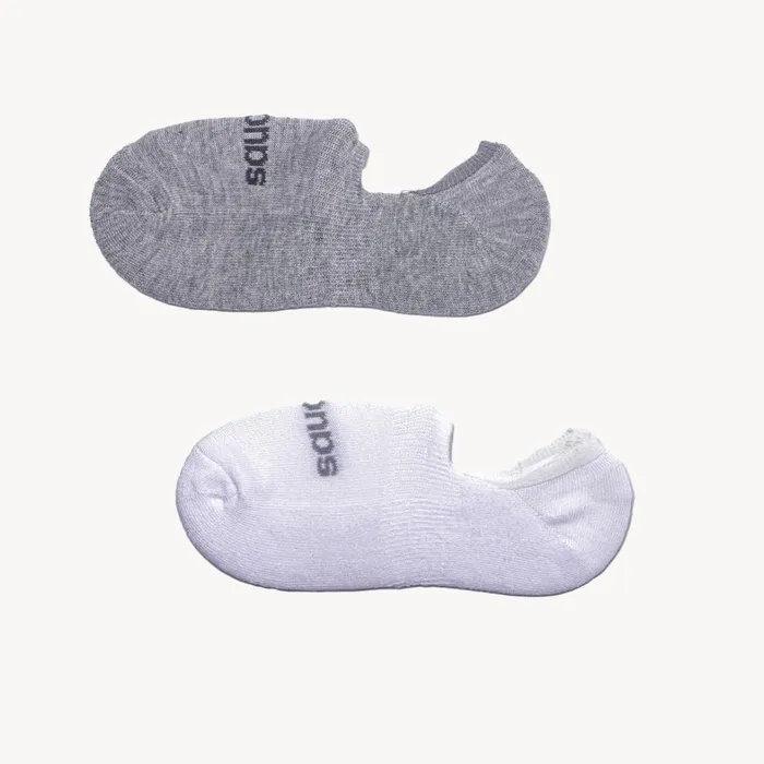 Saucony Socks WomenMen Cushioned Invisible Liner 8Pack Whitegrey
