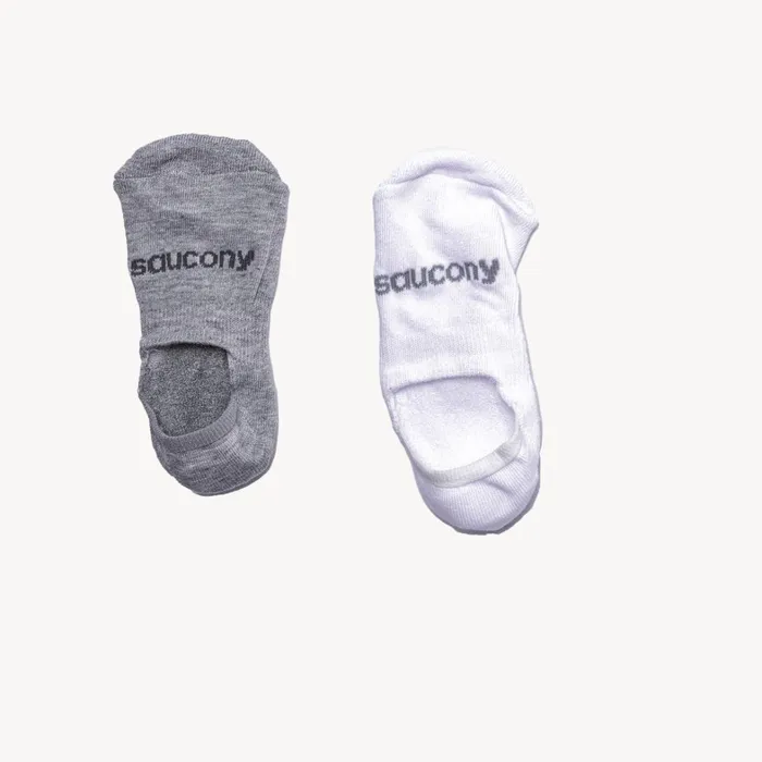 Saucony Socks WomenMen Cushioned Invisible Liner 8Pack Whitegrey