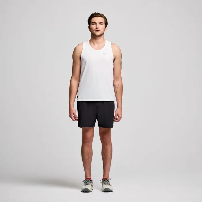 Saucony Tops Men Stopwatch Singlet White