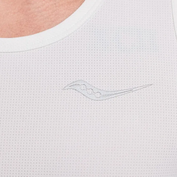 Saucony Tops Men Stopwatch Singlet White
