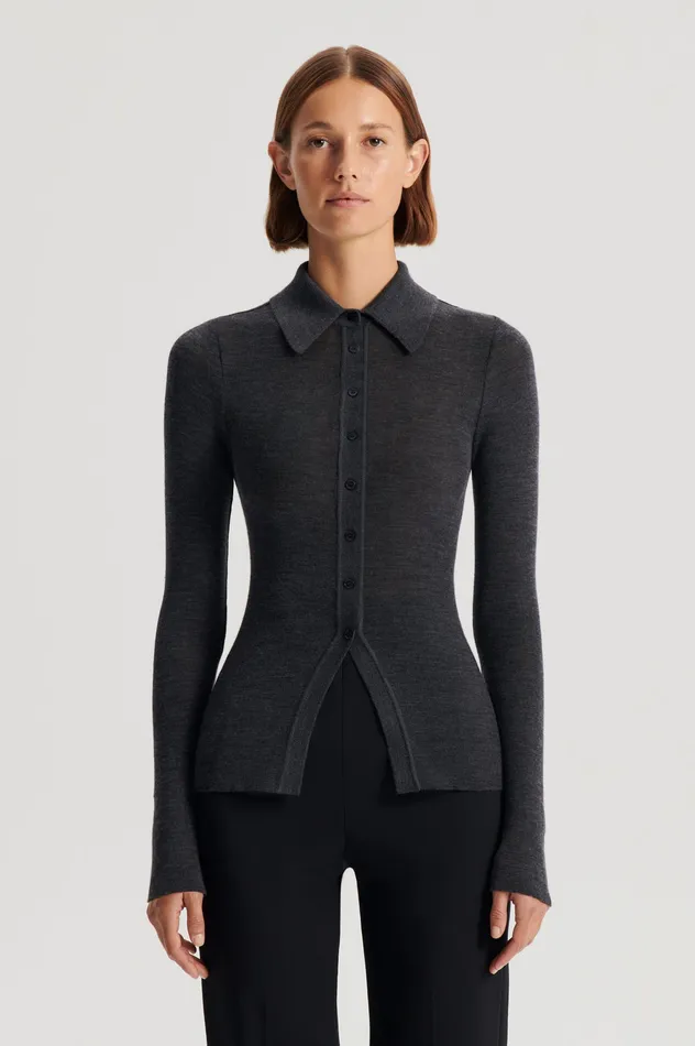 Scanlan Theodore Babywool Women BABYWOOL CARDIGAN CHARCOAL ALL Scanlan Theodore Babywool Women BABYWOOL CARDIGAN CHARCOAL ALL