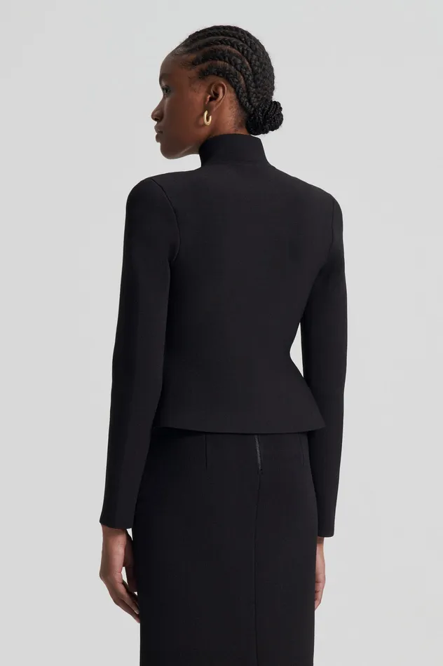 Scanlan Theodore CREPE KNIT PEPLUM JACKET DARKCHOCOLATE Women Jackets