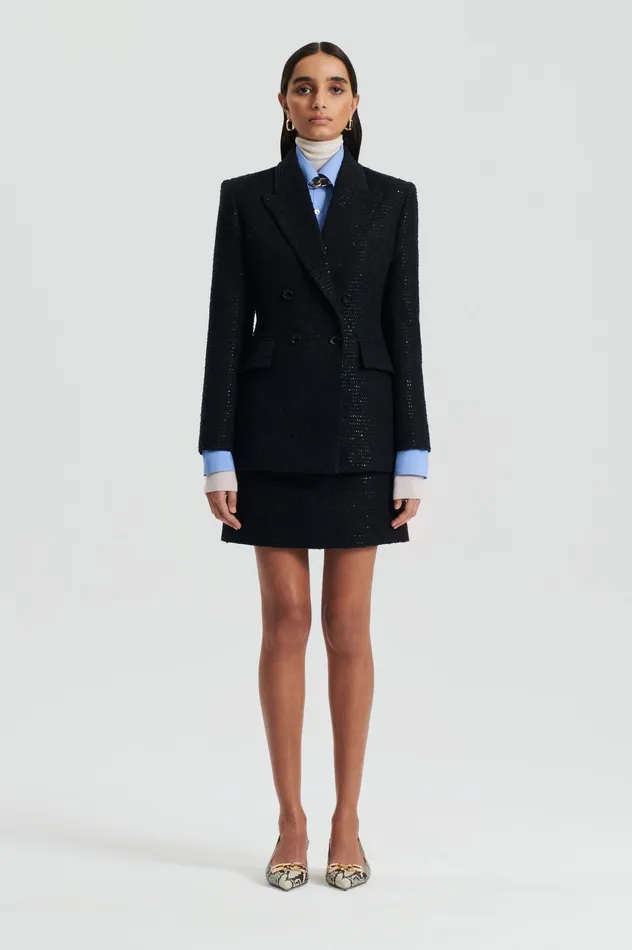 Scanlan Theodore Jackets Women TAILORED SEQUIN JACKET BLACK