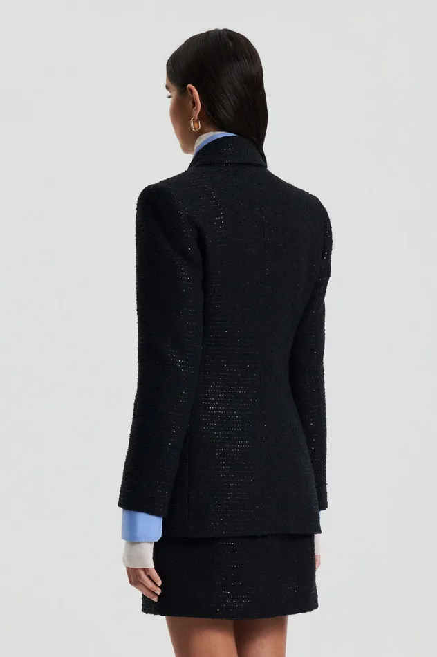 Scanlan Theodore Jackets Women TAILORED SEQUIN JACKET BLACK