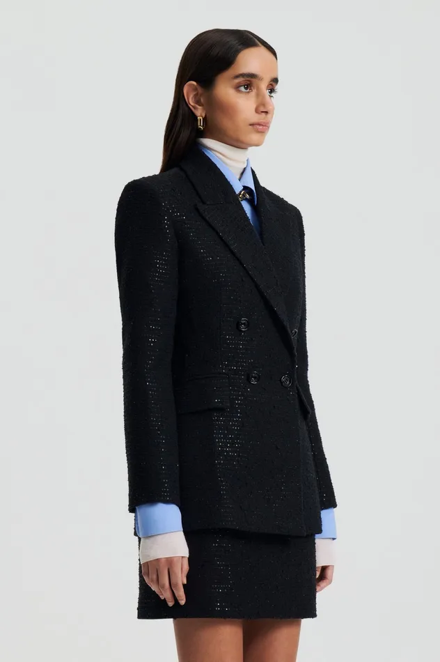 Scanlan Theodore Jackets Women TAILORED SEQUIN JACKET BLACK
