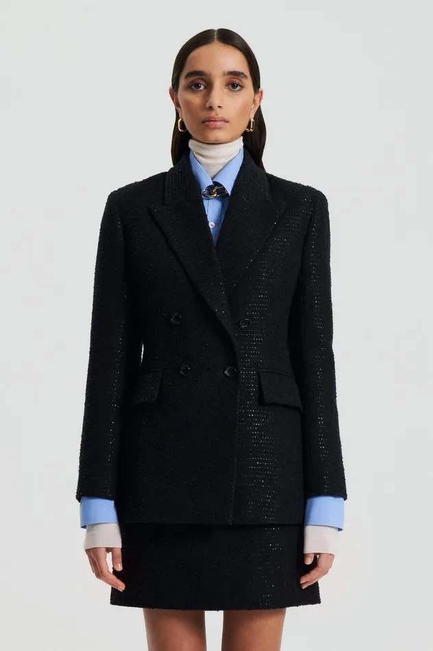 Scanlan Theodore Jackets Women TAILORED SEQUIN JACKET BLACK