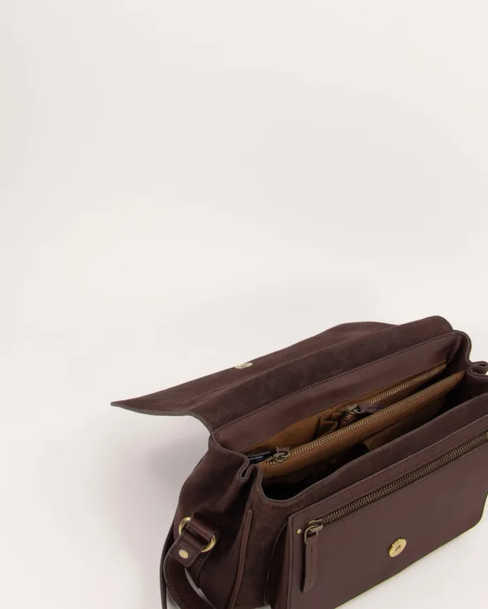 Sessn Womens Bags Tano leather Dark choco Near Me