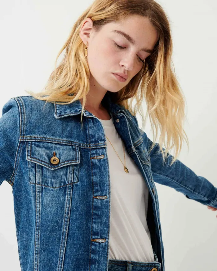 Sessn Womens Denim Montgomery Vintage Blue Casaul